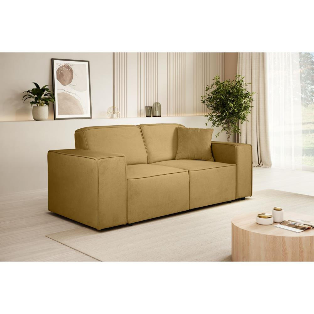 2-SITZER SOFA Pedro ohne Schlaffunktion gelb - Gelb/Schwarz, Textil (185/75/88cm) - Beautysofa