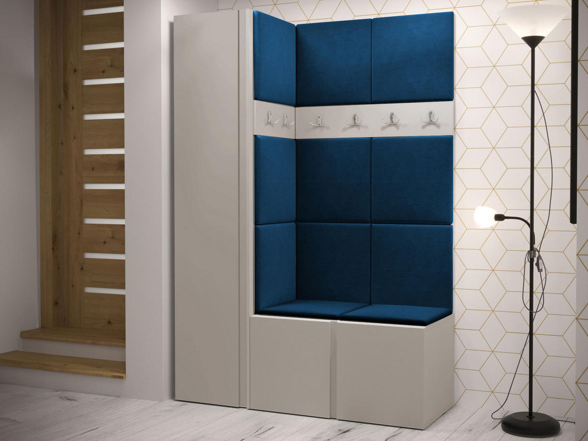 GARDEROBEN-SET Orion IX - Kaschmir/Blau, Holzwerkstoff/Kunststoff (124/186/46cm) - MIRJAN24