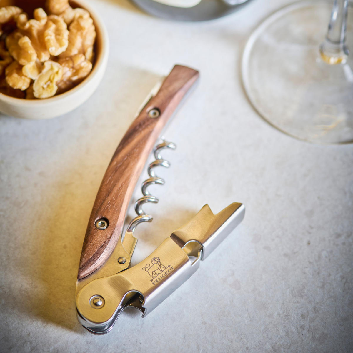 KORKENZIEHER Malbec Walnussholz Sommeliermesser - Braun, Holz (1.5cm) - PEUGEOT