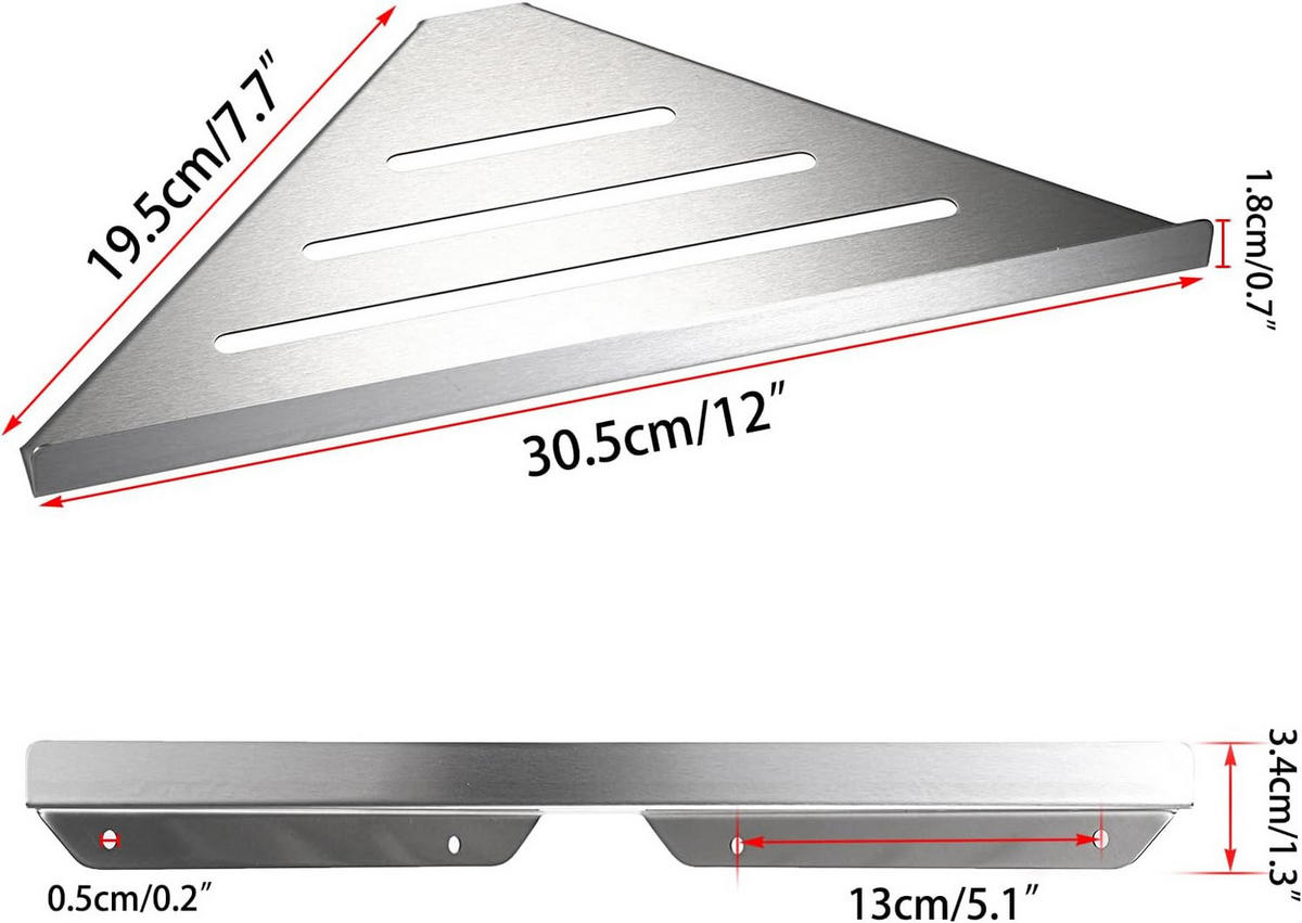 DUSCHREGAL , 30 cm, Silber Eckduschablage - Silberfarben, Metall (19/1.5/30.5cm) - BELZ