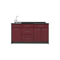 KUCHYNSKÝ BLOK Fame-Line, Bordeaux vysoký lesk, 150 cm, AP Antracit - bordová/antracitová, kompozitné drevo (150/82/60cm) - Vicco