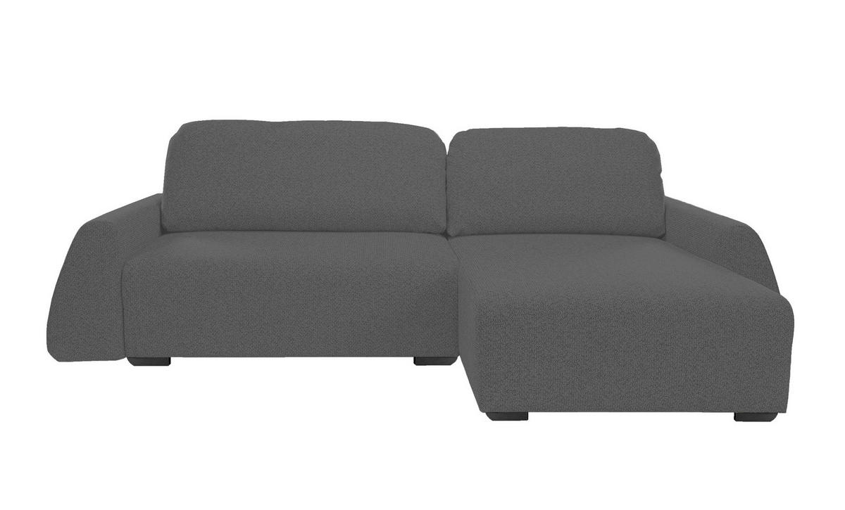 ECKSOFA ALMI mit Schlaffunktion, Bettkasten, Wellenfedern, Komfortable Sitzpolsterung, Elegantes Design, Rechte, 160x275 cm, Grau - Grau, Holz/Textil (275/160cm) - DomoHome