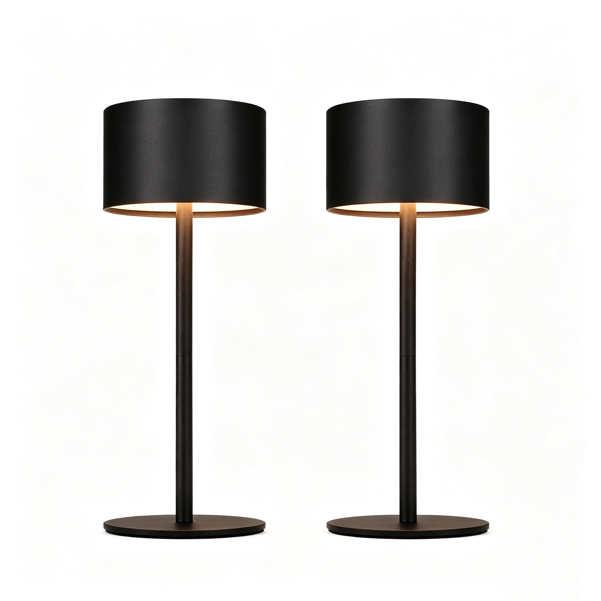 TISCHLAMPE Deltann 9/9/25 cm （2er-set） - Schwarz, Kunststoff/Metall (9/9/25cm) - ZMH