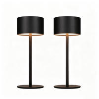 TISCHLAMPE Deltann 9/9/25 cm （2er-set） - Schwarz, Kunststoff/Metall (9/9/25cm) - ZMH