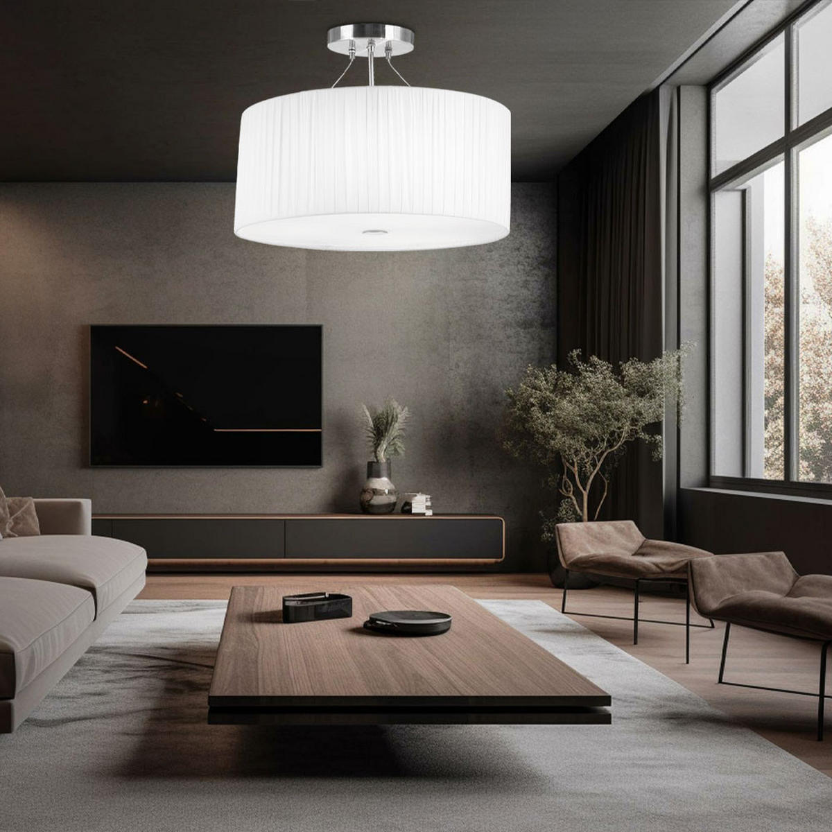 LED DECKENLEUCHTE Metall Weiß - Weiß, Metall (45/45/36cm)