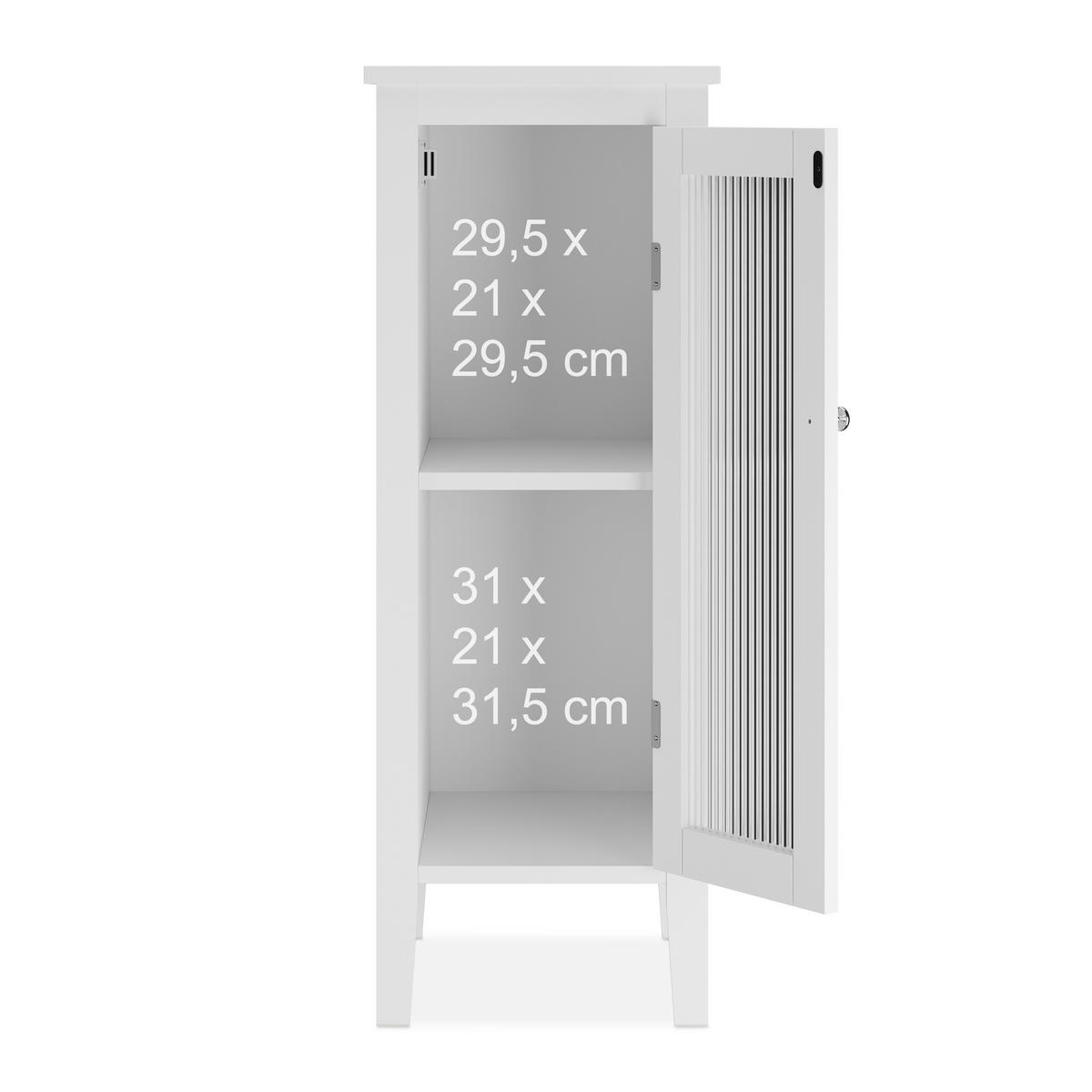 BADEZIMMERSCHRANK - Weiß, Holzwerkstoff/Kunststoff (30/81/33cm) - Relaxdays