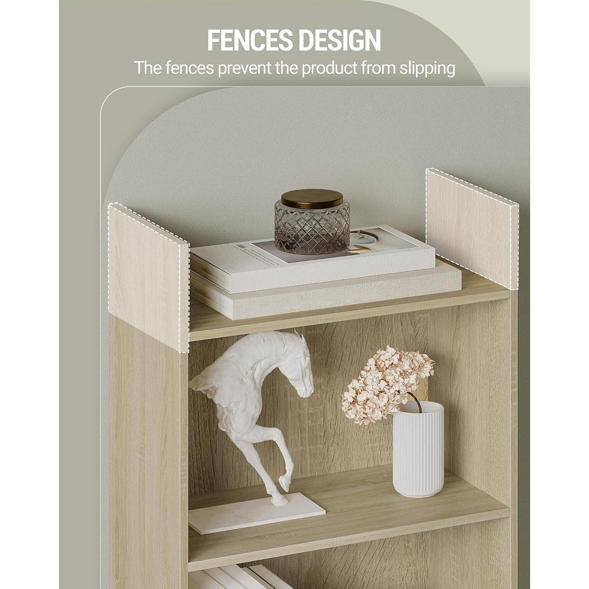BÜCHERREGAL Standregal 7 Fächer Eichenbeige 24 x 48 x 197,4 cm - Beige, Holzwerkstoff (48/197.4/24cm)