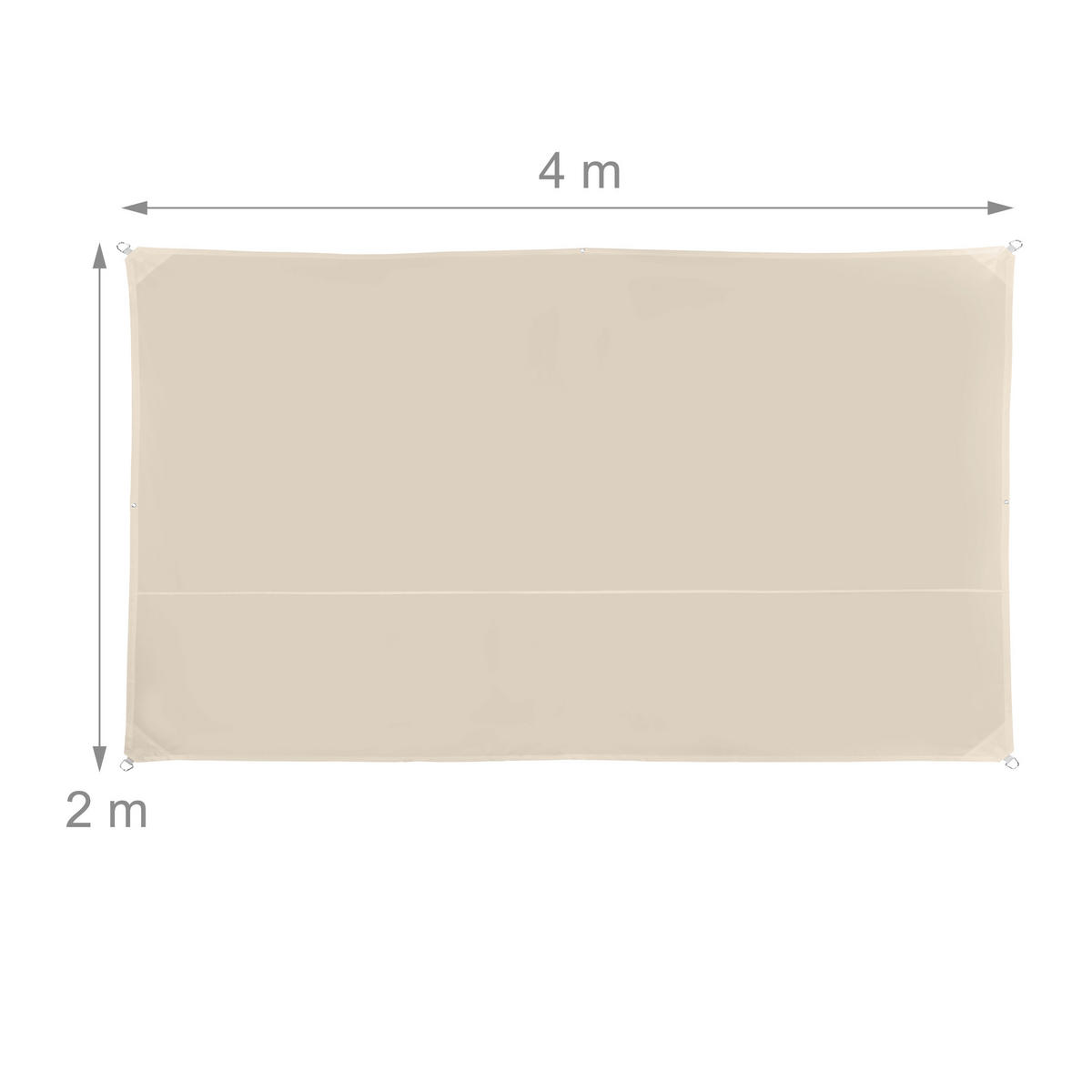 SONNENSEGEL - Beige, Textil/Metall (400/200cm) - Relaxdays