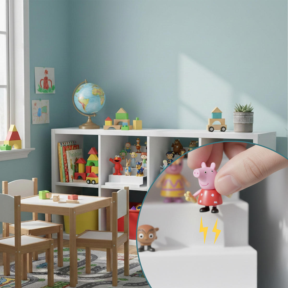 REGÁL na Tonies - bílá, kov (34/28/35cm) - Relaxdays