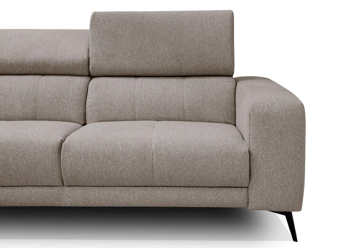 ECKSOFA MORELLO 5-Sitzer, taupe - Taupe/Schwarz, Holzwerkstoff/Textil (158/269cm) - Courtois Laville