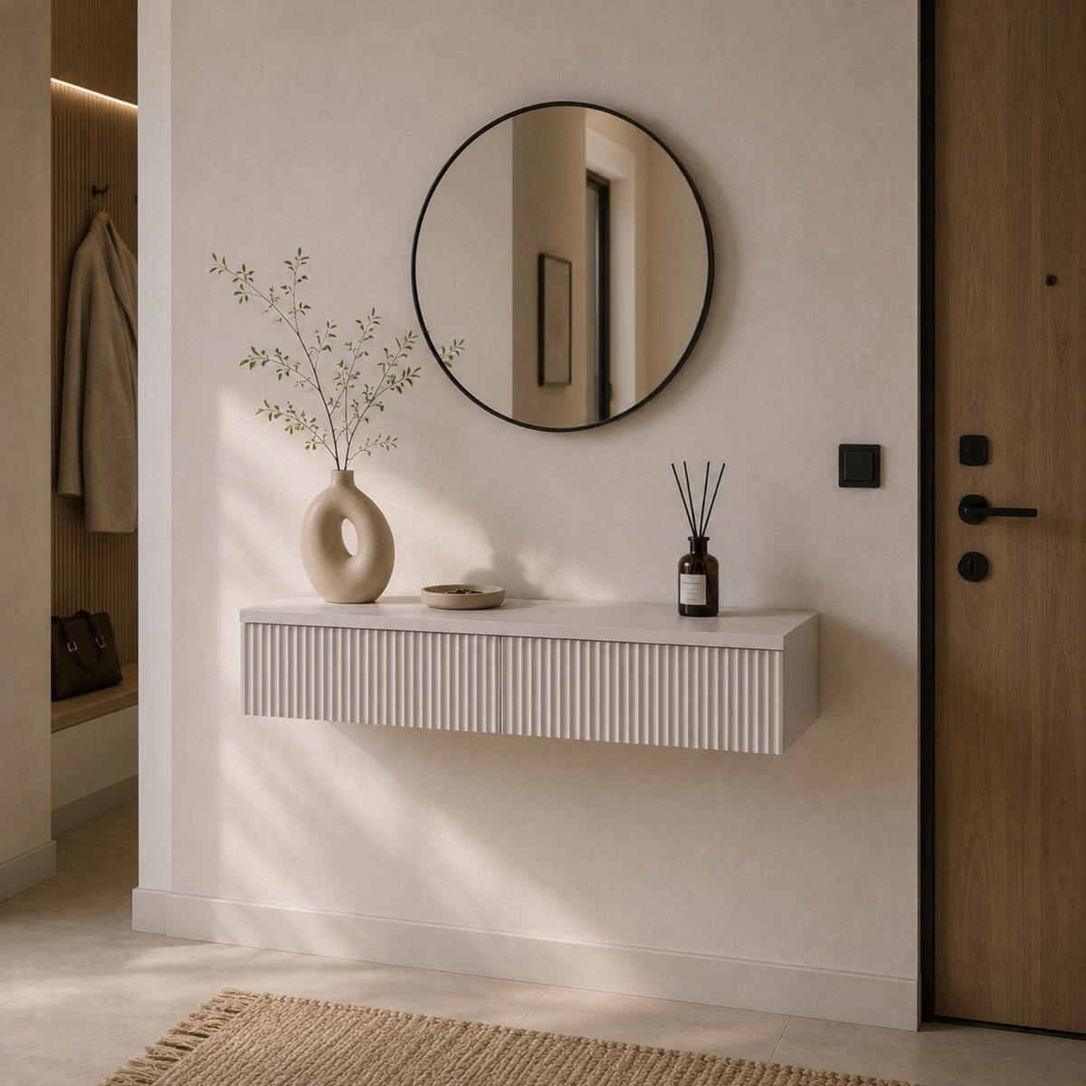 KONSOLE mit 2 Schubladen Beige 100/38/17 cm - Beige, Holzwerkstoff (100/38/17cm) - SCENA LIVING