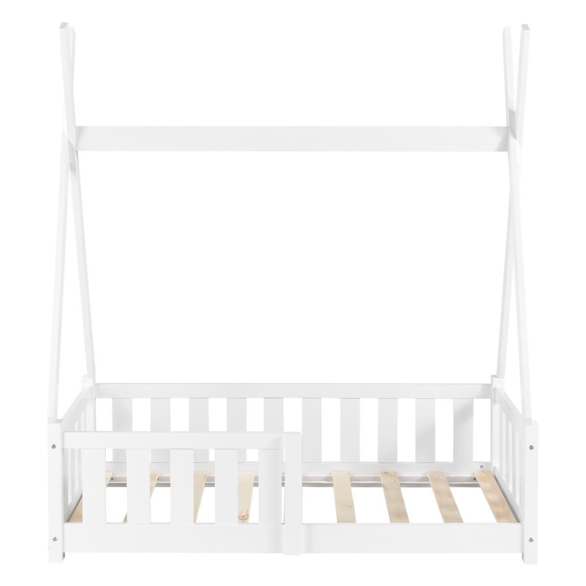 KINDERBETT Helsingborg - Weiß, Holz (70/140cm) - [en.casa]