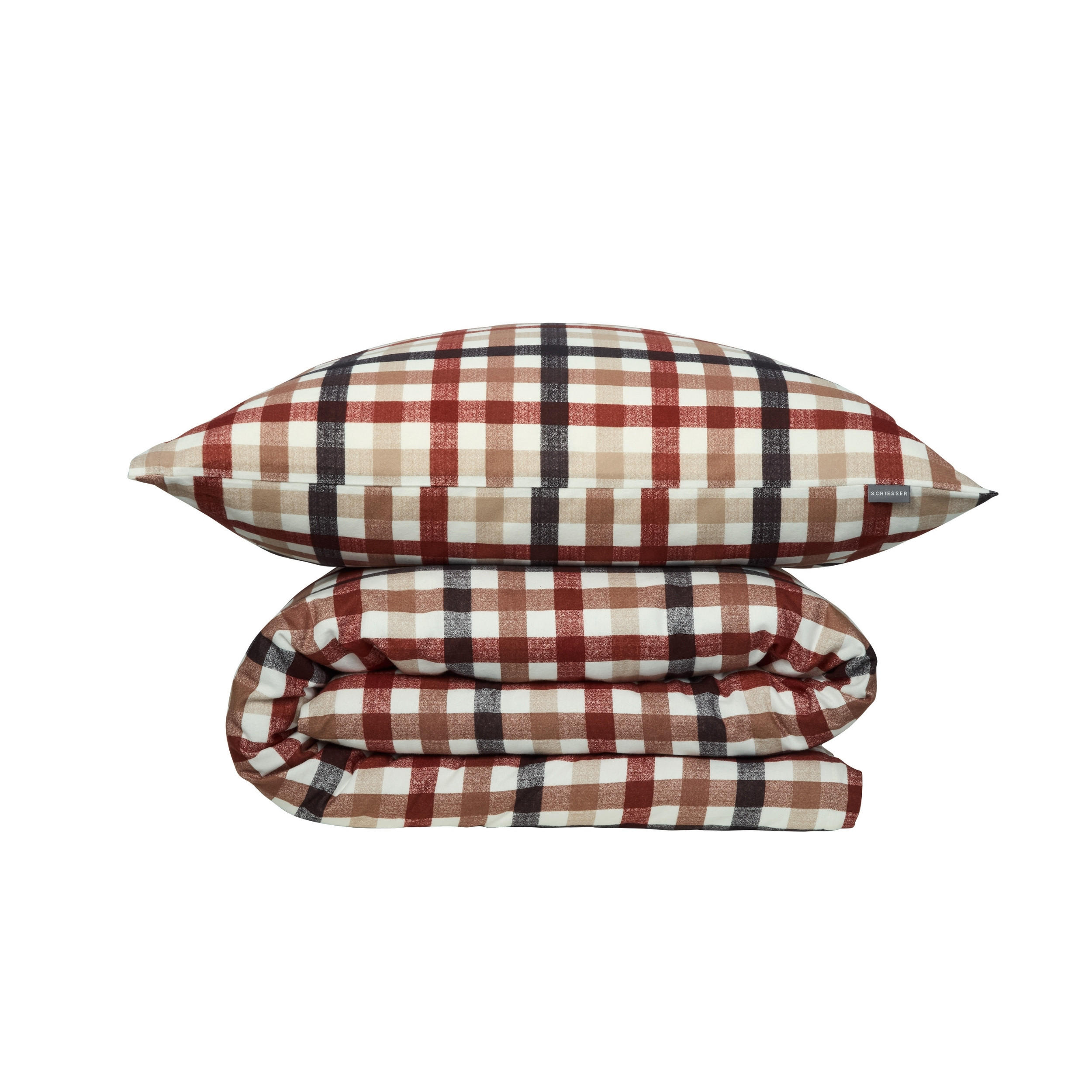 BETTWÄSCHESET James - Feinbiber - 2-teilig - 135 x 200 cm - Braun-Blau - Blau, Textil (135/200cm) - SCHIESSER