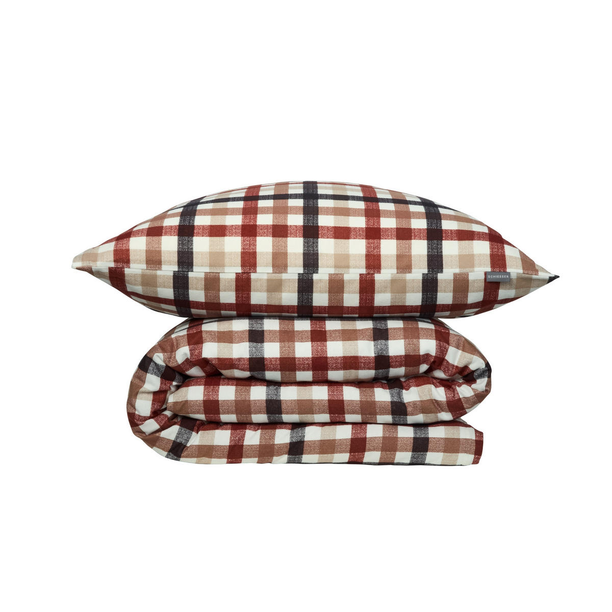 BETTWÄSCHESET James - Feinbiber - 2-teilig - 135 x 200 cm - Braun-Blau - Blau, Textil (135/200cm) - SCHIESSER