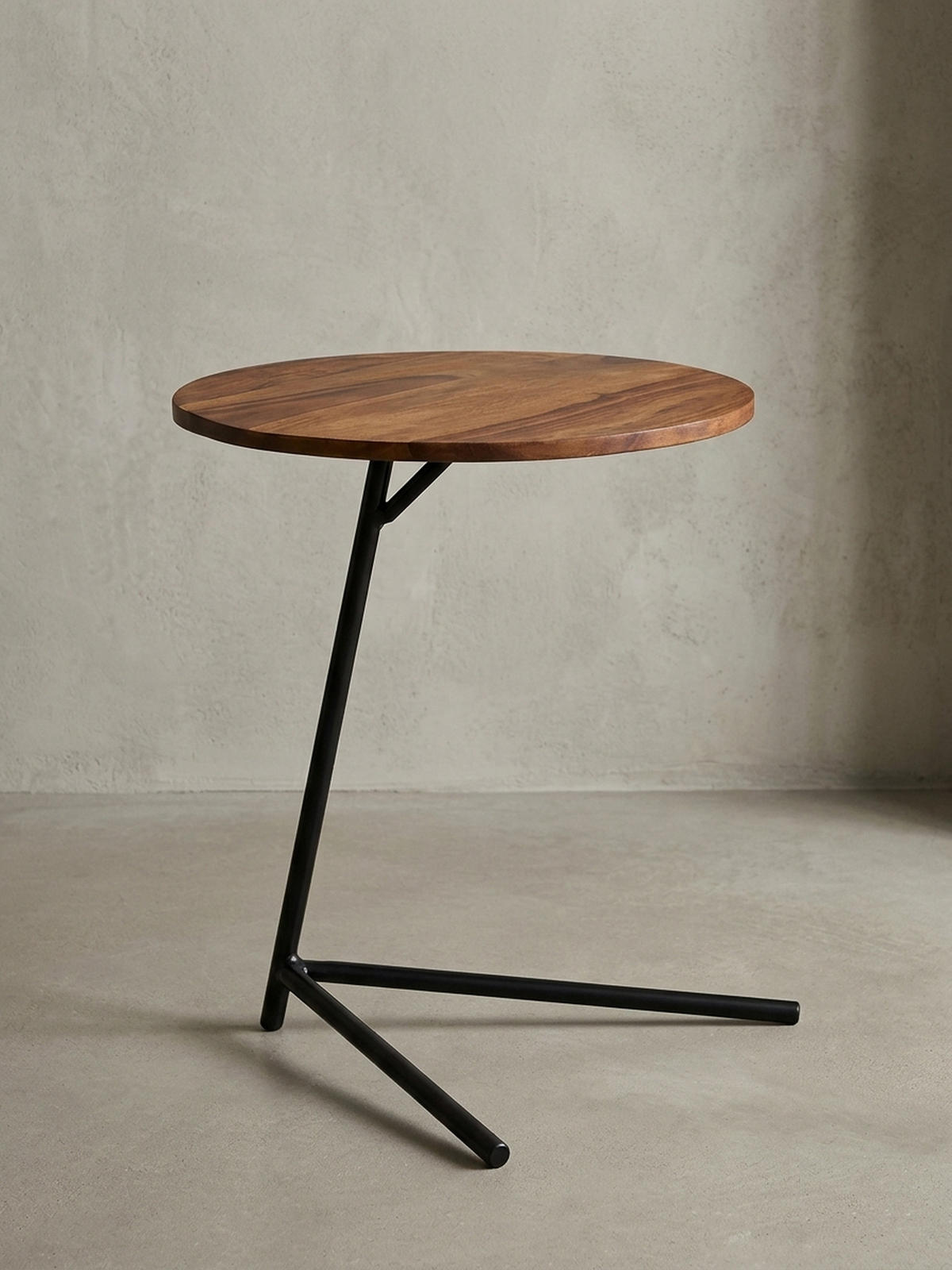 BEISTELLTISCH – Massivholz Metall große Platte Industrial - Schwarz/Braun, Holz/Metall (40/40/46cm) - KADIMA DESIGN