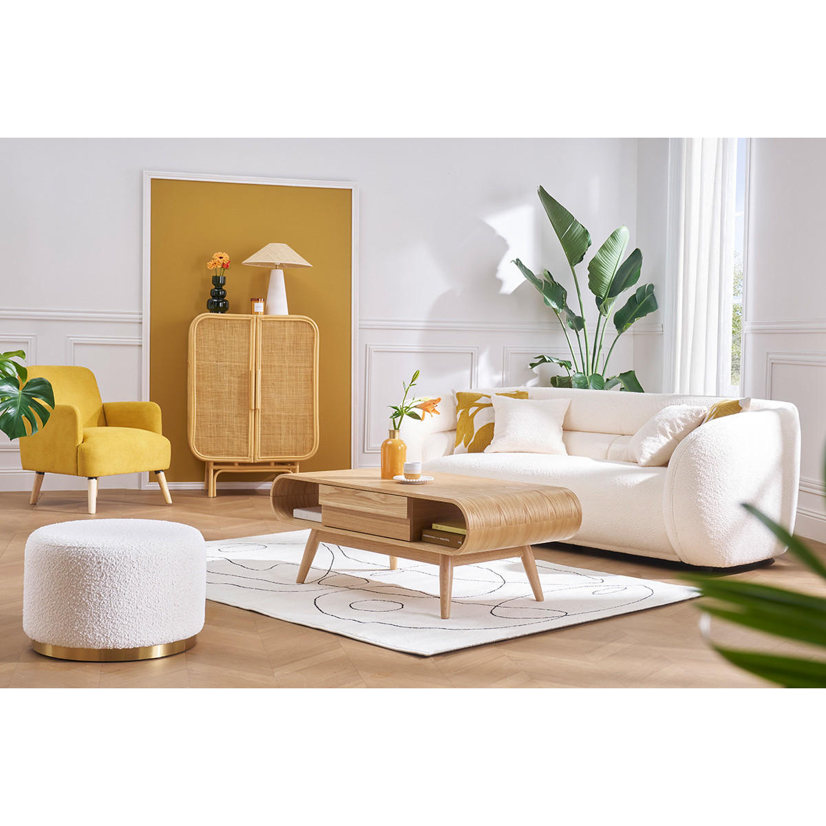 COUCHTISCH Skandinavisch Holz Naturell BALTIK - Naturfarben, Holz (120/59/45cm) - Miliboo