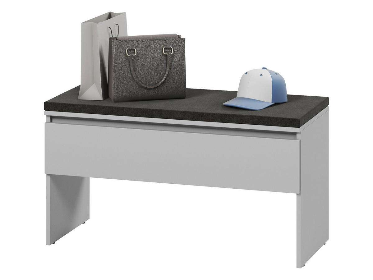SCHUHBANK Simply 1K SM03 - Grau, Holzwerkstoff (92/50/40cm) - MIRJAN24