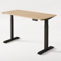 SCHREIBTISCH Elektrisch Höhenverstellbarer HomeOne 140x70cm Schwarz/Bambus mit Memory-Funktion, Anti-Kollisions Technologie - Hellgelb/Schwarz, Holz (70/140/72cm) - Desktronic