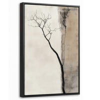LEINWAND Bilder mit Rahmen - Wabi sabi - Pflanze - Beige - 20x30 - Taupe, Textil (20/30cm) - MuchoWow