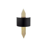 WANDLAMPE - 22 cm x 10 cm - metall - schwarz, goldfarben Sangarius - Goldfarben/Schwarz, Metall (22/75/10cm) - Vente-Unique