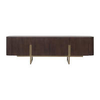 TV-BOARD - 160 cm x 42 cm - Holz, Platte, Holz, Platte - Naturfarben Dunkel, Goldfarben - DOLIYA - Goldfarben/Naturfarben, Holz (160/50/42cm) - Vente-Unique