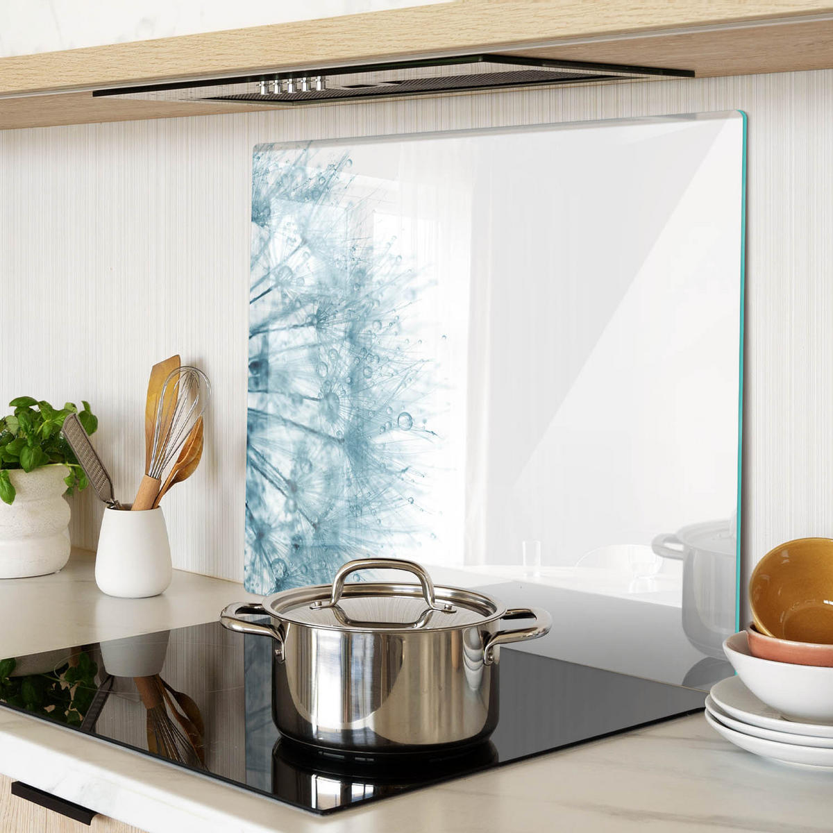 GLASPLATTE 60x52 cm Löwenzahn - Grau, Glas (60/0.4/52cm) - TULUP