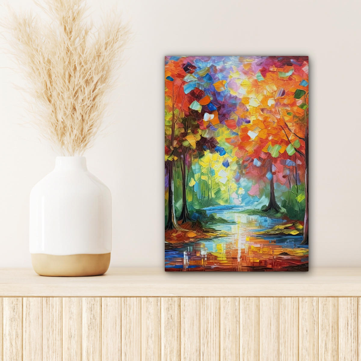 LEINWANDBILD Landschaft - Wald - Farben - Natur 20x30 cm - Multicolor, Textil (20/30cm) - MuchoWow