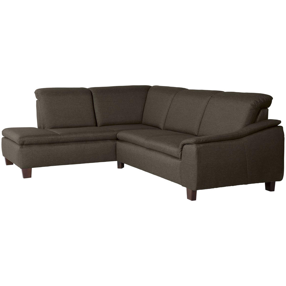 ECKSOFA mit Ottomane links Kaylil Flachgewebe braun - Braun, Kunststoff (187/247cm) - 58aufmkessel