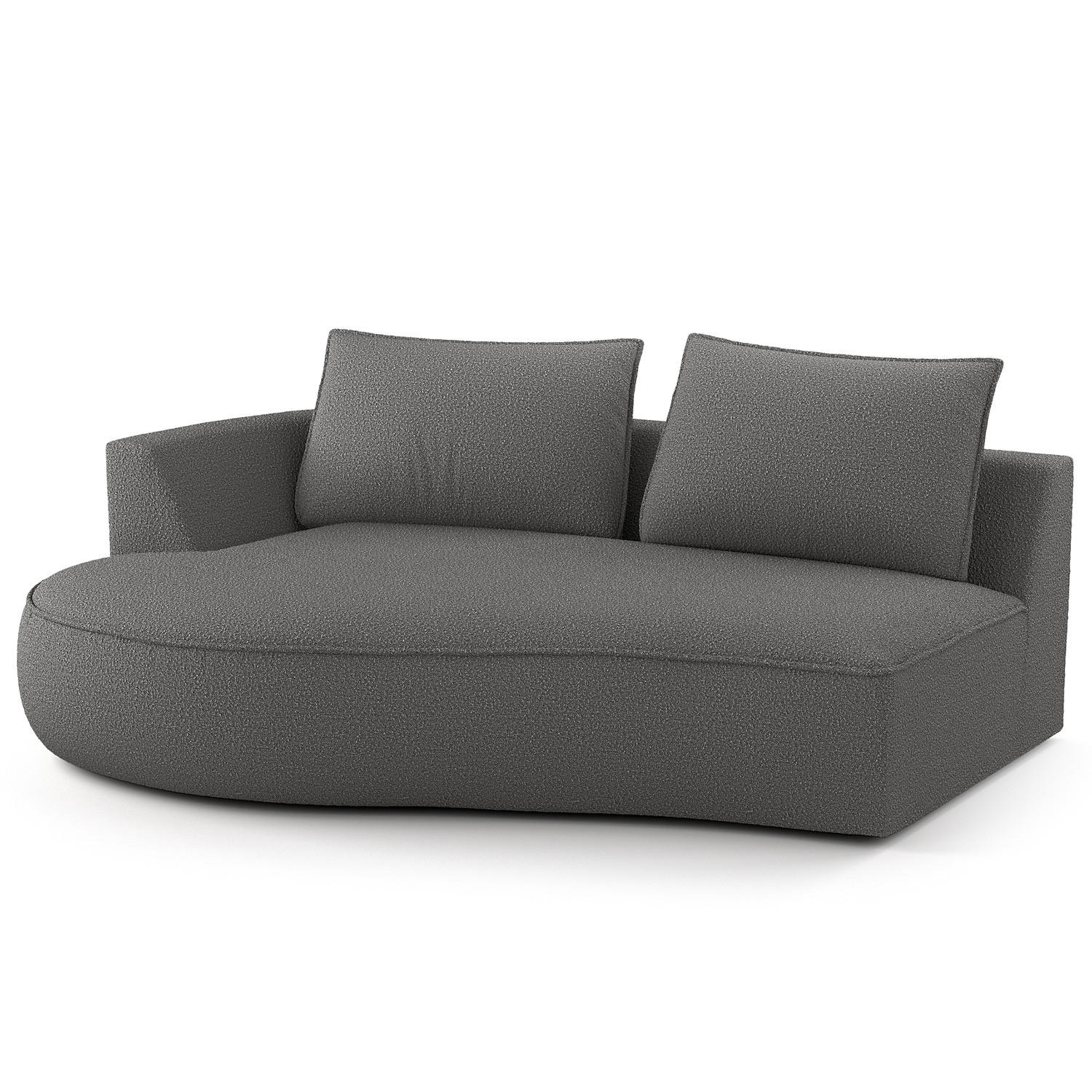 OTTOMANE - modular - Schwarz/Grau, Kunststoff/Textil (196/82/146cm) - home24