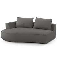 OTTOMANE - modular - Schwarz/Grau, Kunststoff/Textil (196/82/146cm) - home24