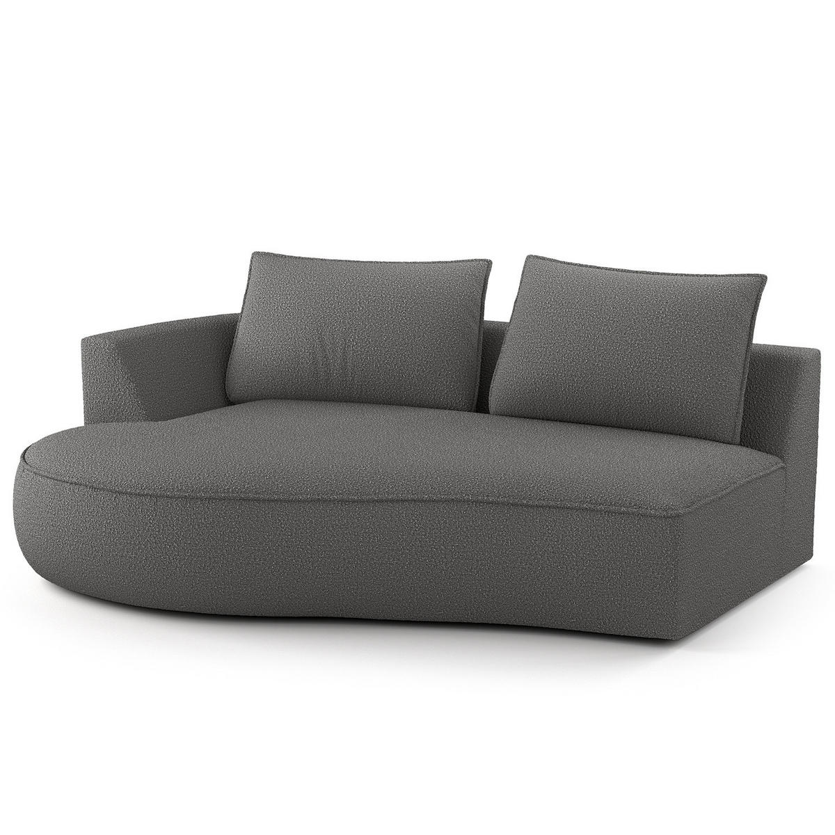 OTTOMANE - modular - Schwarz/Grau, Kunststoff/Textil (196/82/146cm) - home24