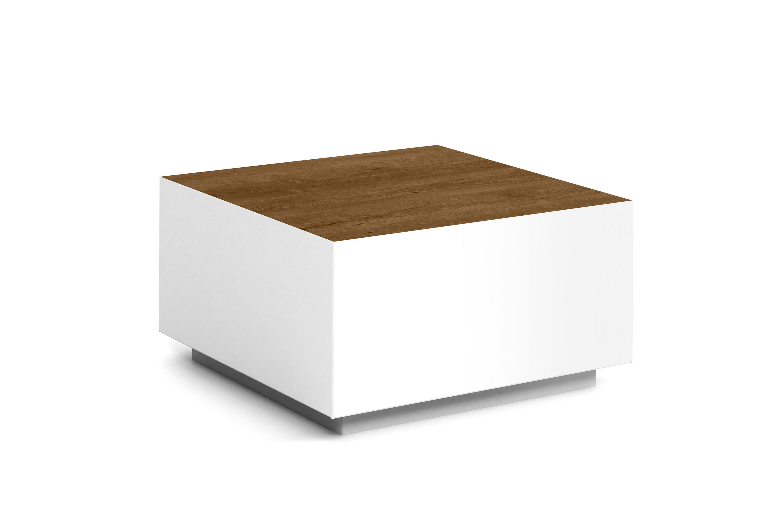 COUCHTISCH QUADRA - Wildeiche/Weiß, Holzwerkstoff (65/65/35cm) - Meblini