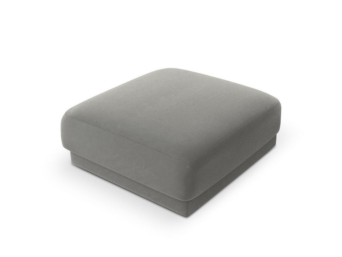 POUF Miley aus Samt hellgrau - Hellgrau, Textil (90/40/90cm) - Micadoni