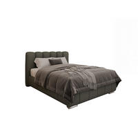 POLSTERBETT Zaira 140x200cm – Elegantes Polsterbett für modernen Wohnstil , Federkernmatratze Bonnel (18cm), grau - Grau, Holz - Panda Möbel