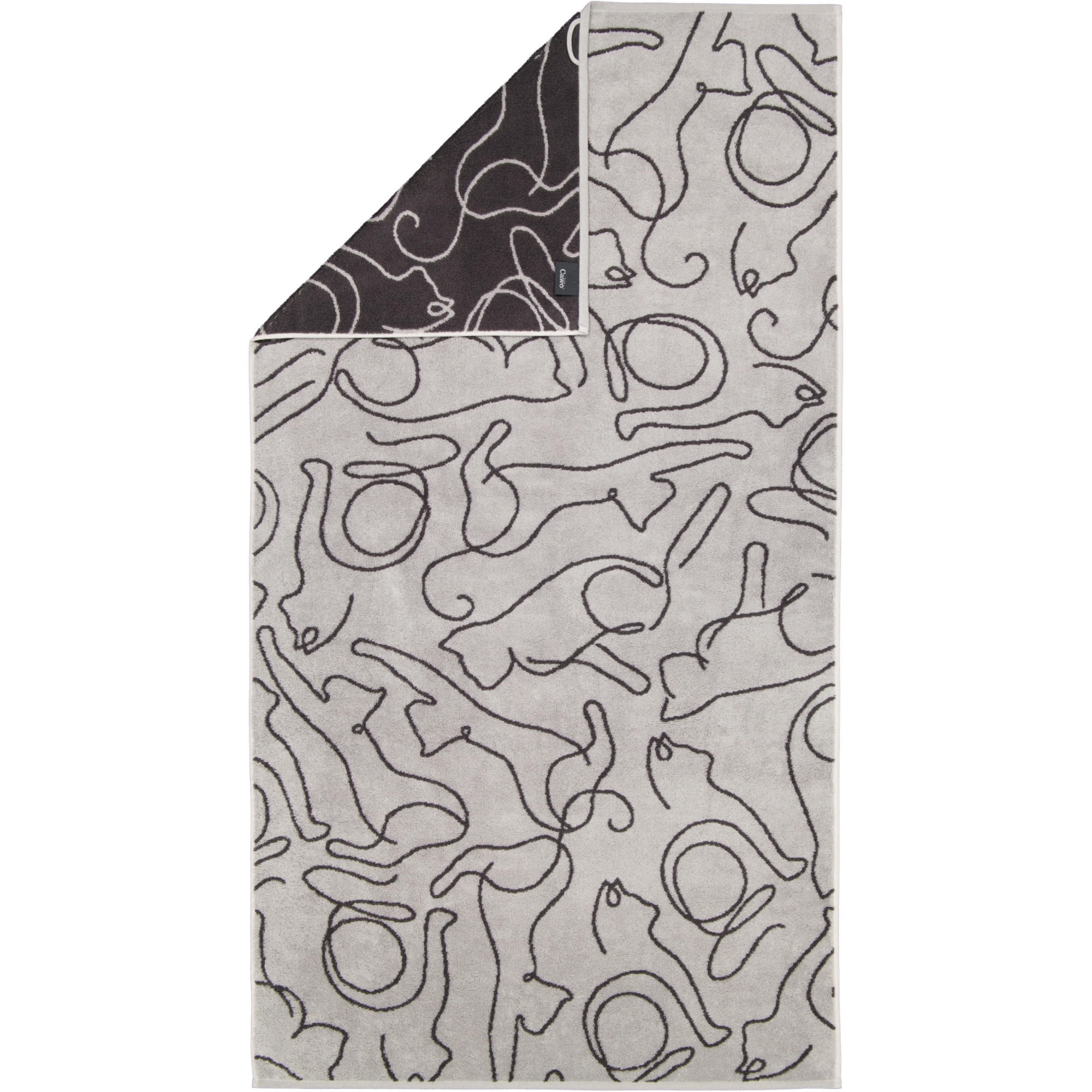 DUSCHTUCH CUTE CATS EDITION CATS 6264 PLATIN/BASALT - 70 - Grau, Textil (80/150cm) - Cawoe