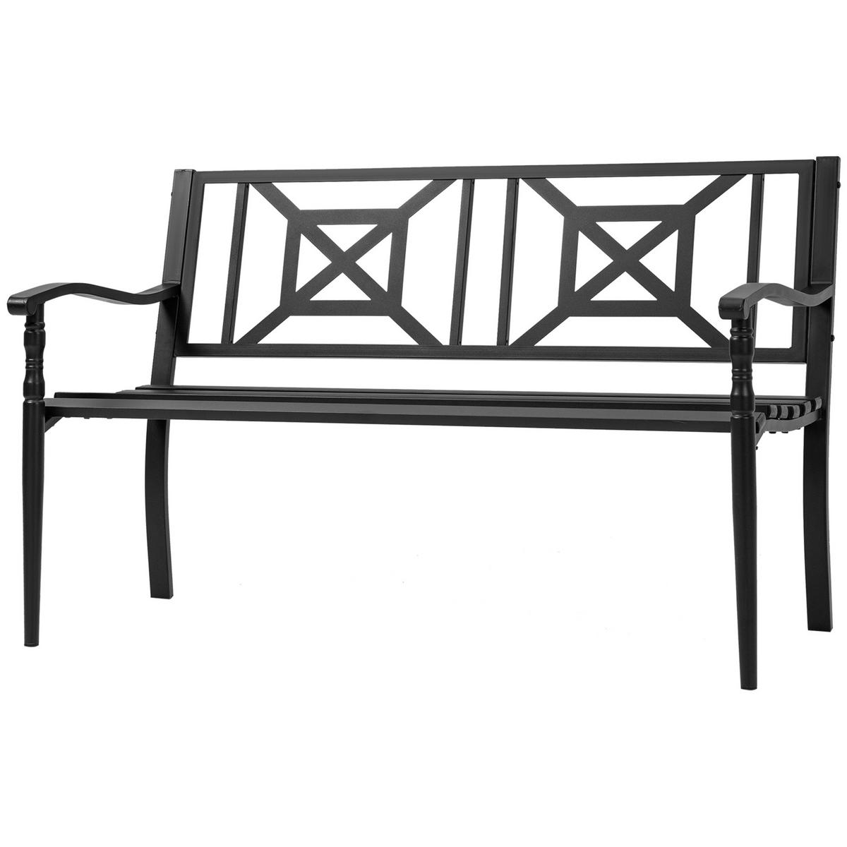 GARTENBANK DE-17763 Schwarz - Schwarz, Metall (128/81.5/62.5cm) - ComfortXL