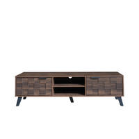 TV-ELEMENT 160.5/35.5/45 cm Dunkle Holzfarbe mit 2 Türen und 2 offenen Fächern - Ahornfarben, Holz (160.5/45/35.5cm) - Oxeza