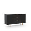 KOMMODE Nubia K2D3S Schwarz - Goldfarben/Schwarz, Holzwerkstoff/Metall (150/80/41cm) - Ravio