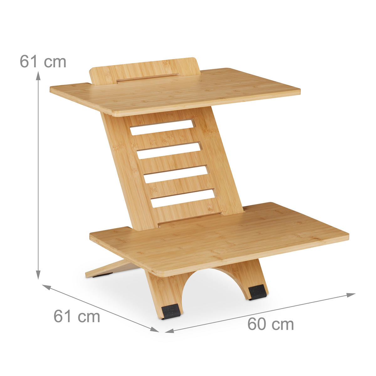 STEHSCHREIBTISCH-AUFSATZ - Hellbraun, Holz (61/60/61cm) - Relaxdays