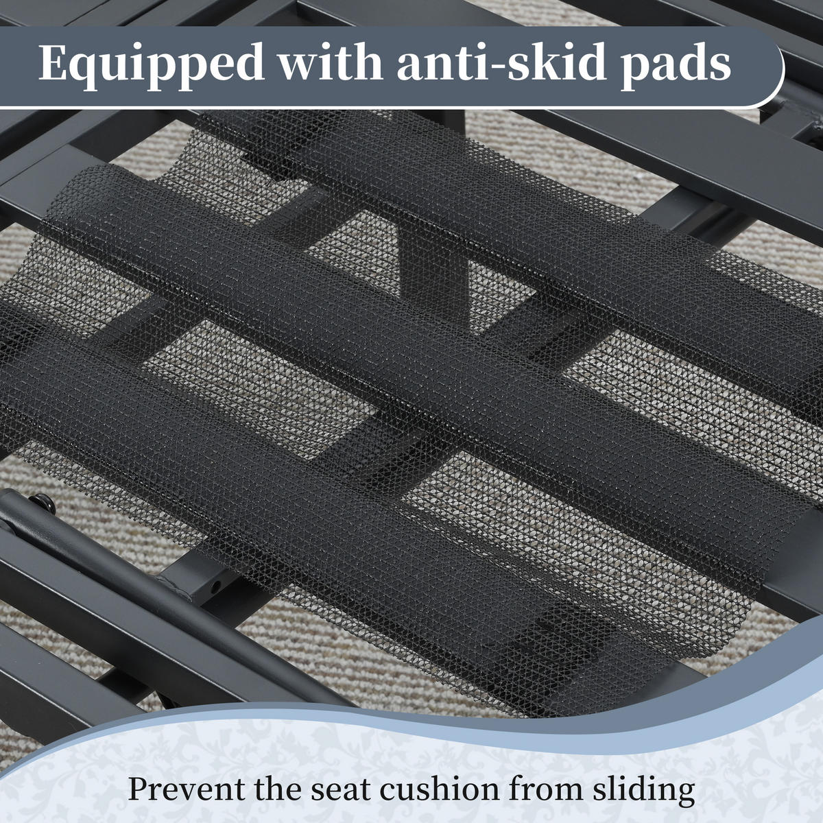 GARTENMÖBEL-SET 3-Sitzer Sofa Verstellbar Tisch Stahl Grau - Grau, Textil - FLIEKS