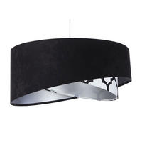 HÄNGELEUCHTE Schwarz 50/23 cm - Silberfarben, Kunststoff (50/1.3/23cm) - ONZENO