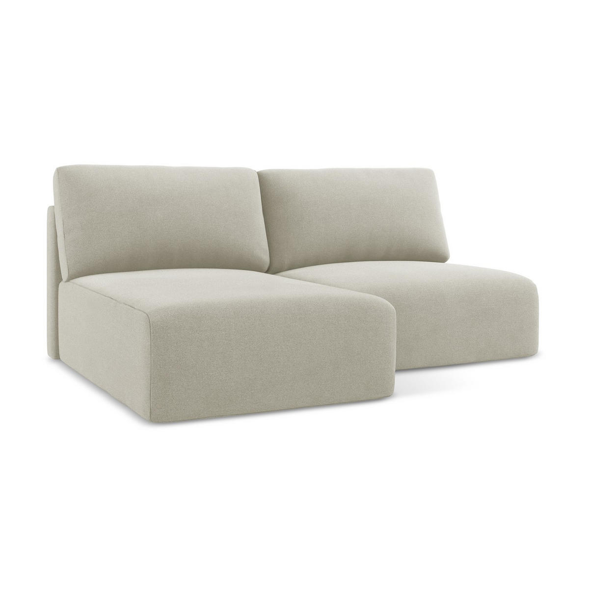 ECKSOFA mit Schlaffunktion links Strukturstoff Stoff Beige - Beige/Creme, Kunststoff/Textil (149/210cm) - LaMiaSofa