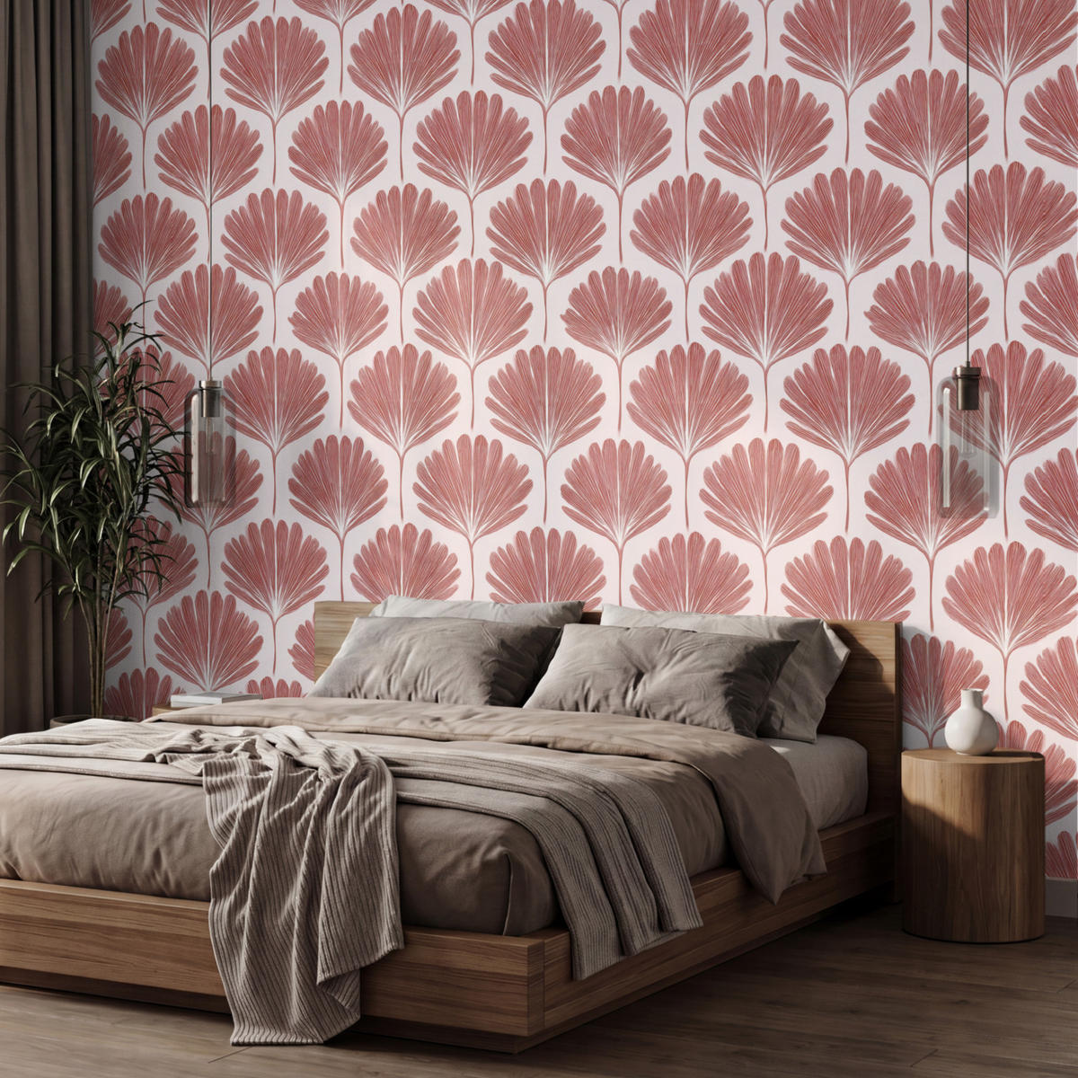 TAPETE - Fächer - Motiv - Terra - 400x260 cm - Rotbraun, Papier (400/260cm) - OnlyWow