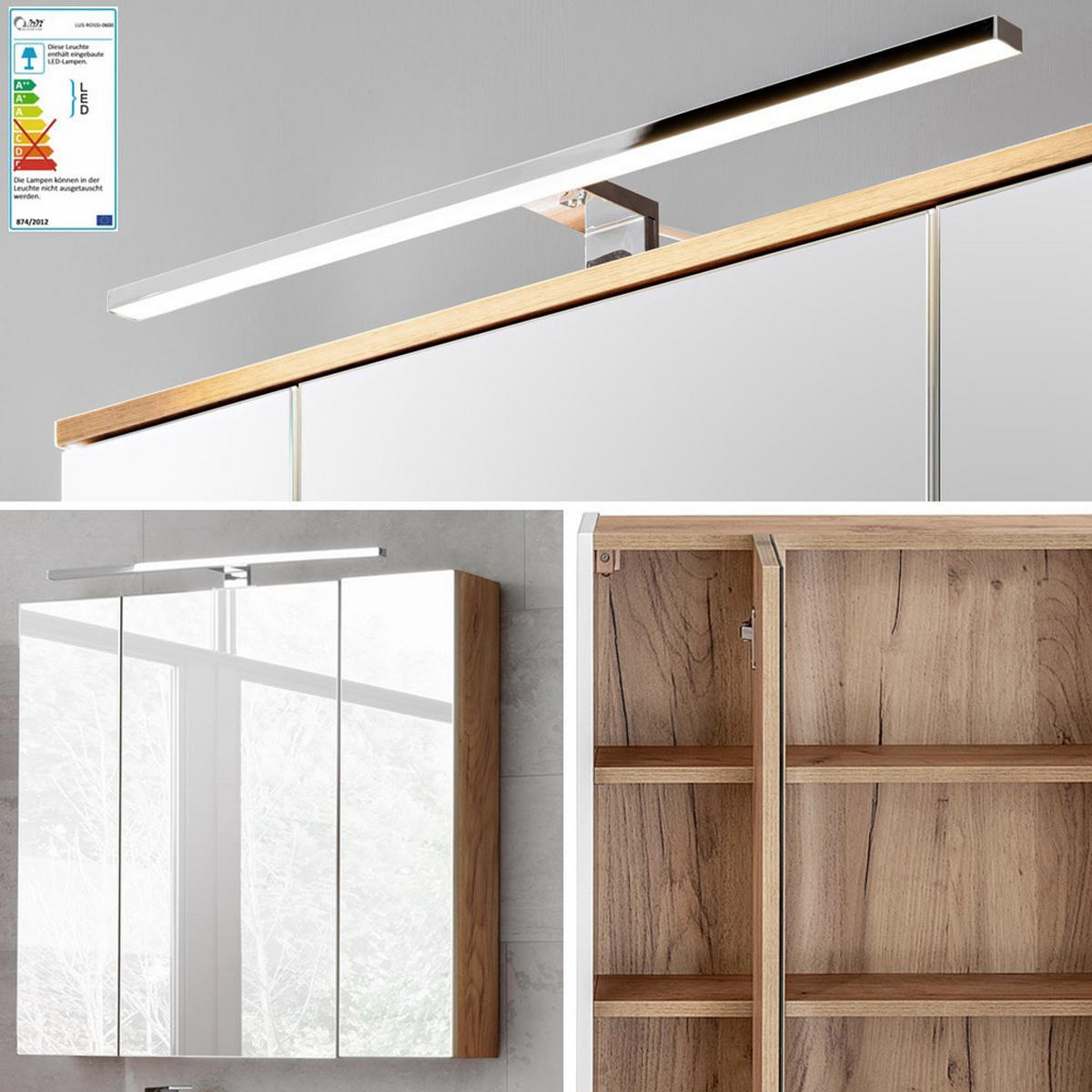 BADMÖBEL-SET 3-TLG. Toskana-56 - Weiß, Holzwerkstoff (135/190/46cm) - Lomado