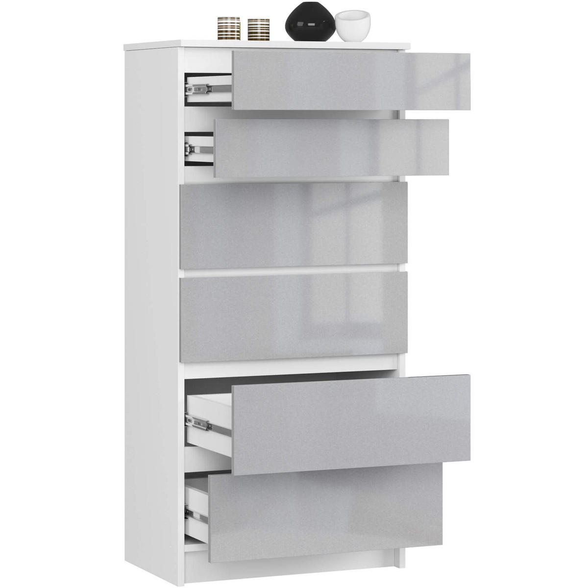 KOMMODE Weiß, Metallisch Glanz 130/60/40 - Weiß, Holzwerkstoff (60/130/40cm) - RAUMHIRSCH FURNITURE