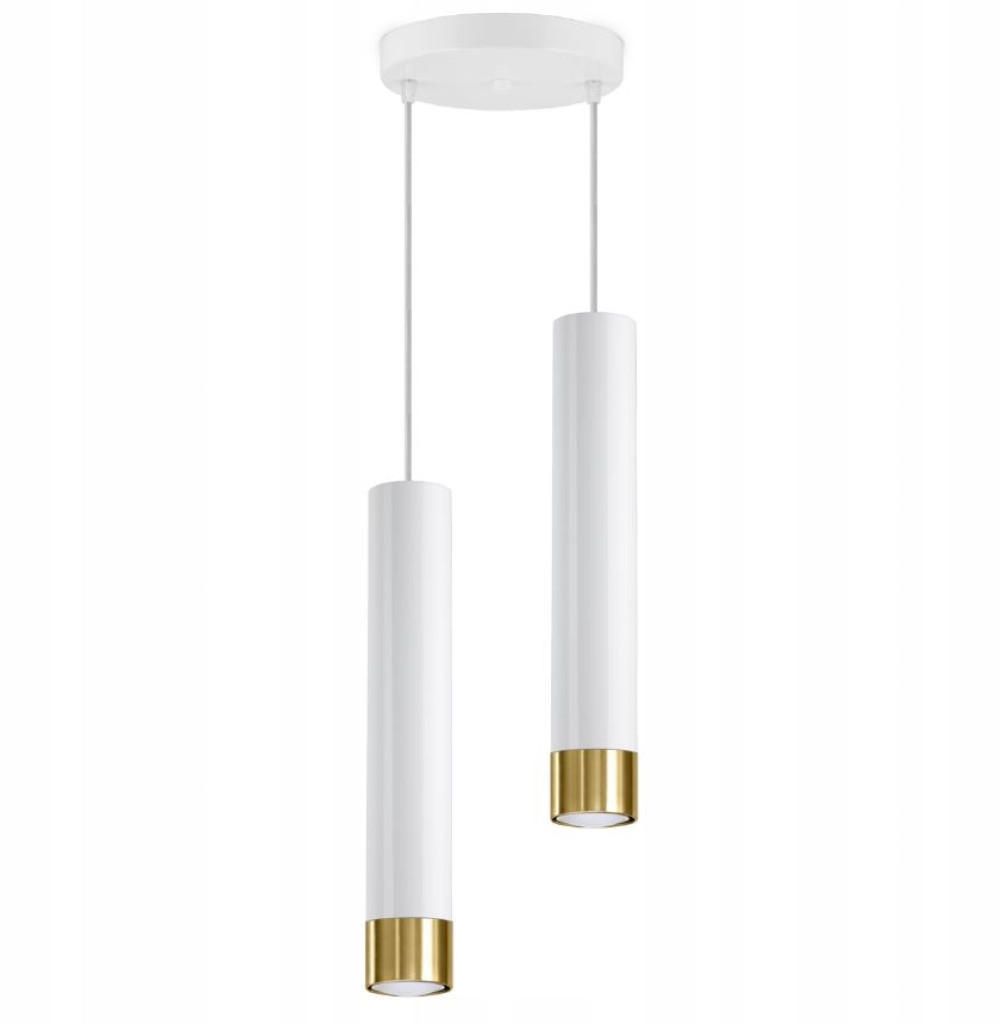 PENDELLEUCHTE Mialno Tube - Goldfarben/Weiß, Metall (20/20/100cm) - kiki design
