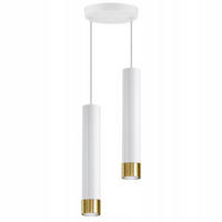PENDELLEUCHTE Mialno Tube - Goldfarben/Weiß, Metall (20/20/100cm) - kiki design