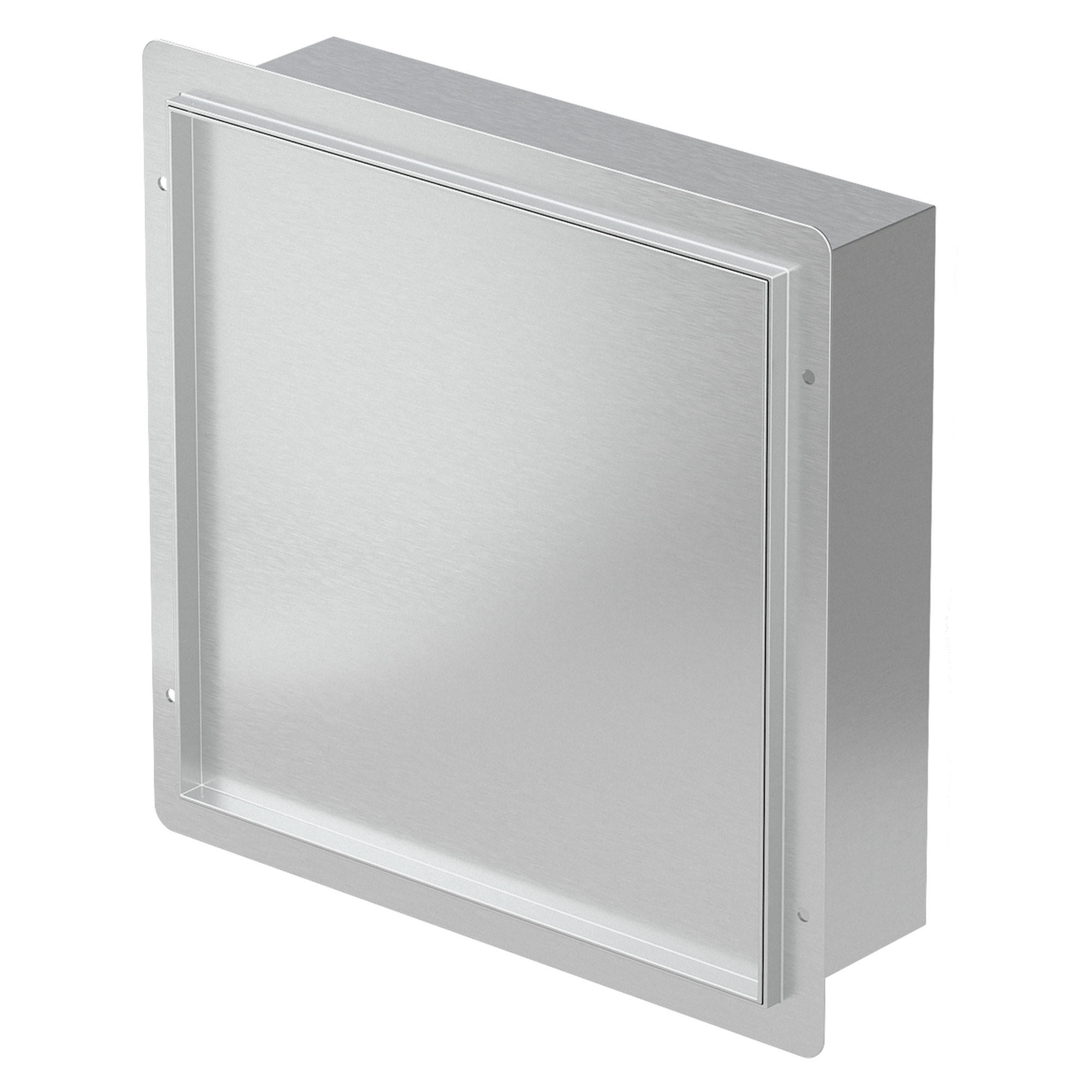LuxeBath SPRCHOVÝ KOUT z leštěné nerezové oceli s obkladovými dveřmi, stříbrný, 25,5/25,5 cm