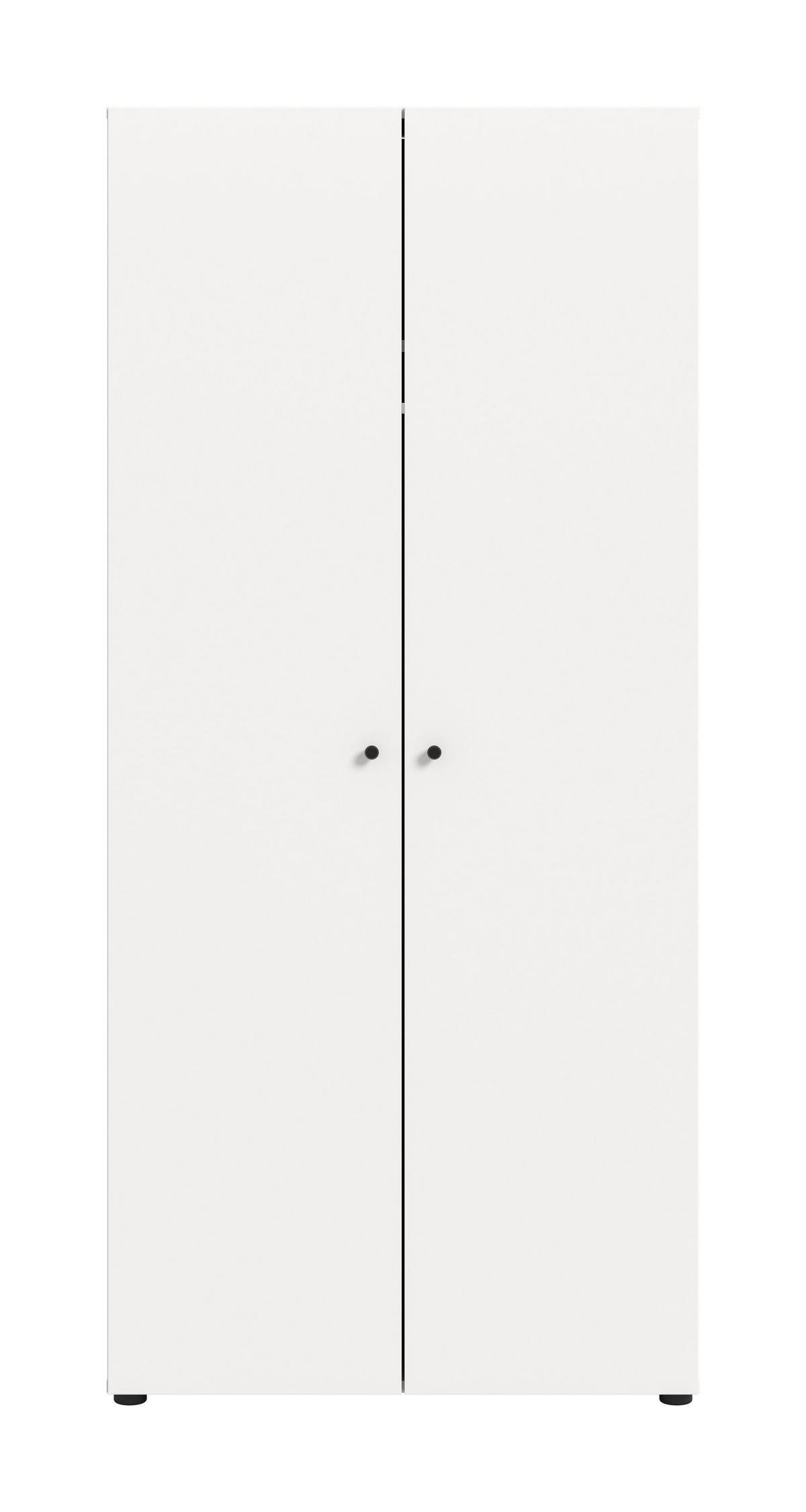 KLEIDERSCHRANK 2-türig DARWIN (B/H/T: ca. 80/176/51 cm) in Weiß/weiß - Weiß, Holzwerkstoff (80/176/51cm)
