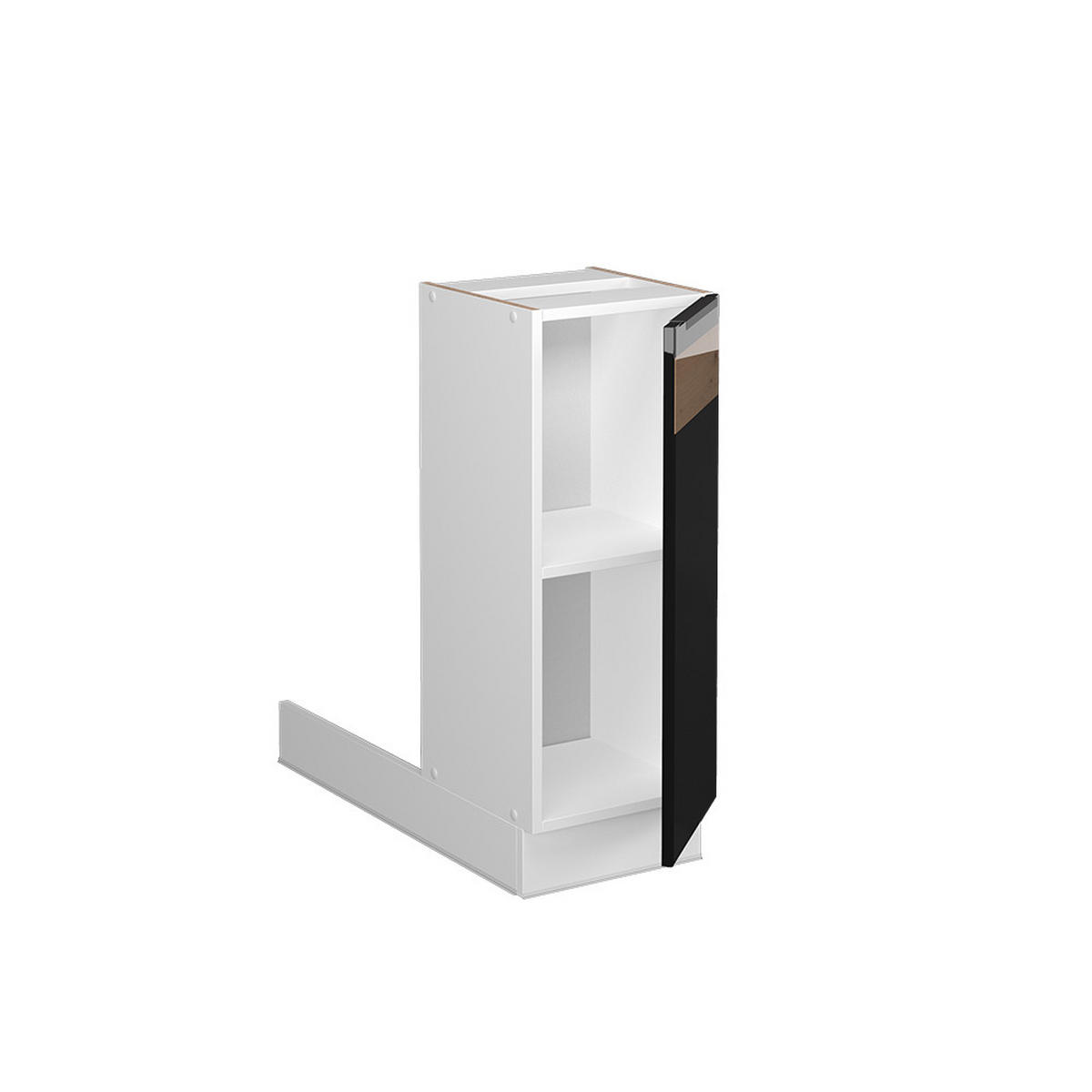 KÜCHENINSEL Fame-Line Schwarz Eiche hochglanz 30 cm ohne AP - Schwarz Hochglanz/Schwarz, Holzwerkstoff (30/82/70cm) - Vicco